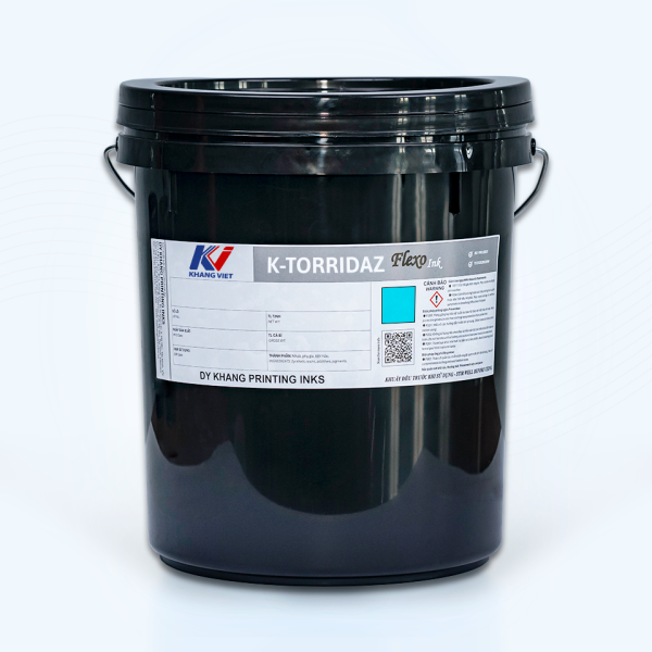 Xô nhựa đen mực in K-Torridaz thuộc dòng mực Flexo của Khang Việt