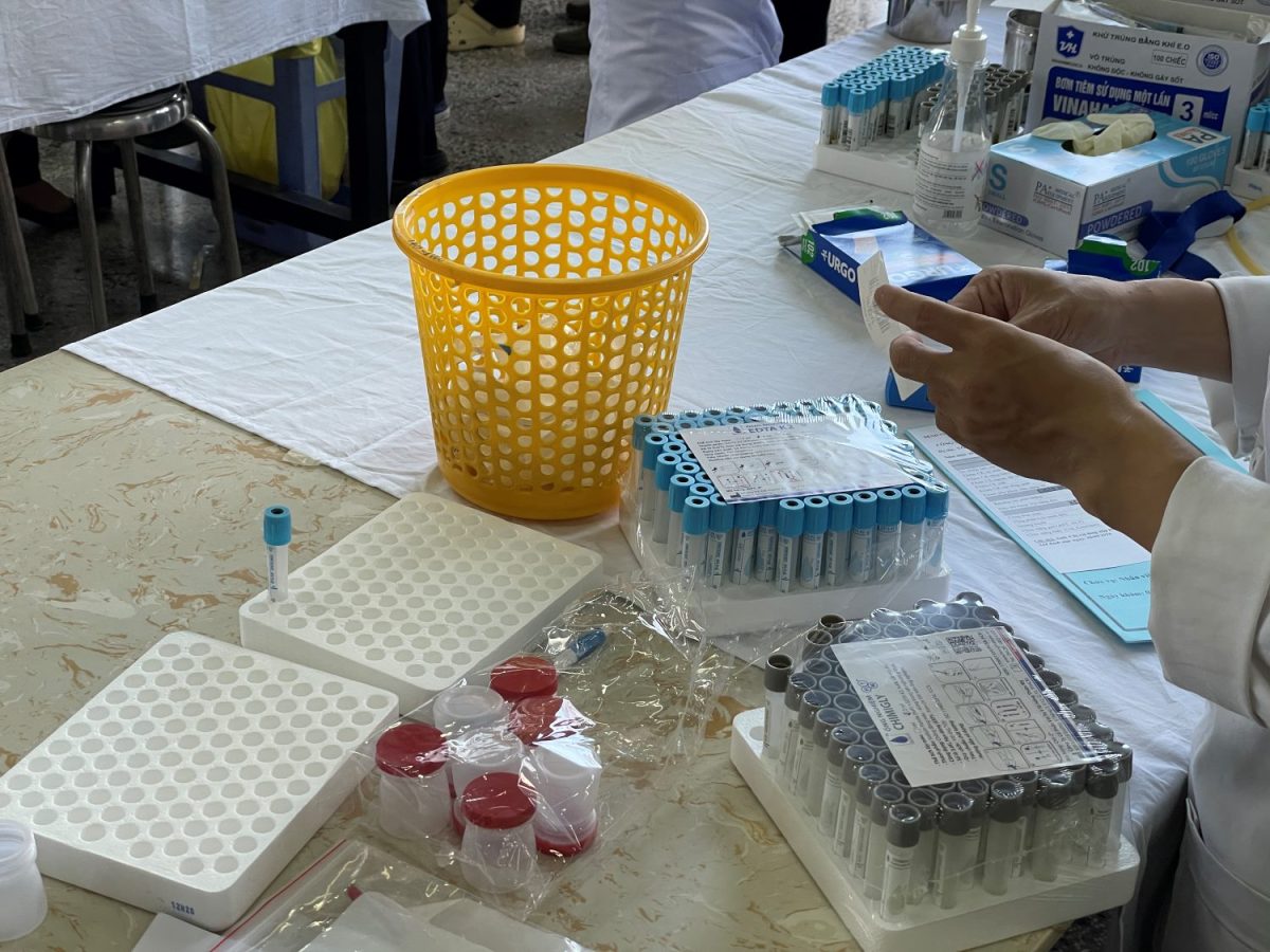 Medical supplies and equipment prepared for the 2026 periodic health checkup at Khang Viet